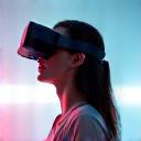 Portrait d'une experte en réalité virtuelle avec un casque VR