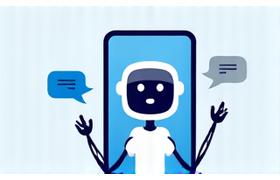 Illustration d'un chatbot avec bulle de dialogue, offrant un service de conciergerie
