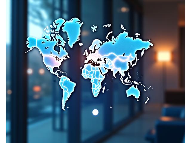 Illustration d'une interface de planification de voyage interactive alimentée par IA, affichant un itinéraire personnalisé sur une carte du monde stylisée, avec des éléments de chat dialoguant en temps réel.